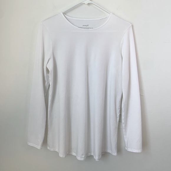 J. Jill Tops J Jill Pima Stretchcotton Long Sleeve Shirttail Tee